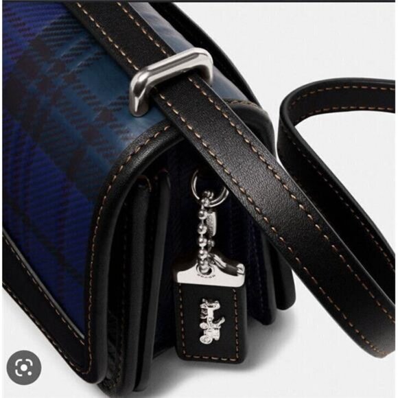 Coach Bandit Plaid-Print Leather Crossbody Bag - Picture 6 of 14